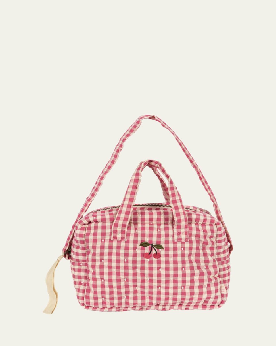 Gingham-Print Doll Changing Bag